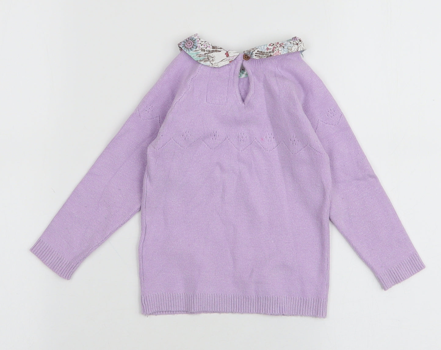 Marks and Spencer Girls Purple  Viscose Pullover Jumper Size 12-18 Months  Button - Rabbit