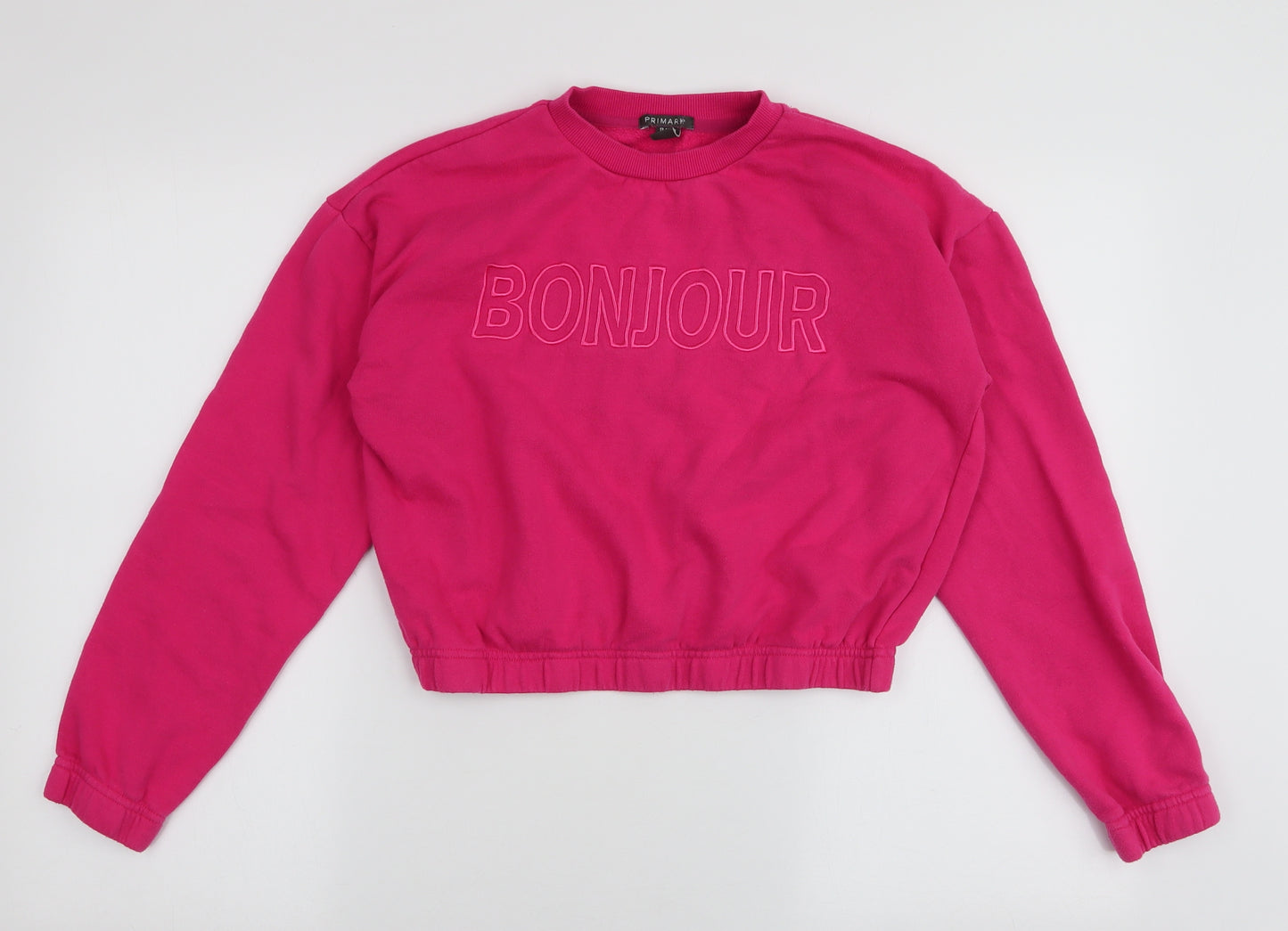 Primark Girls Pink  Cotton Pullover Sweatshirt Size 13-14 Years  Pullover - Bonjour
