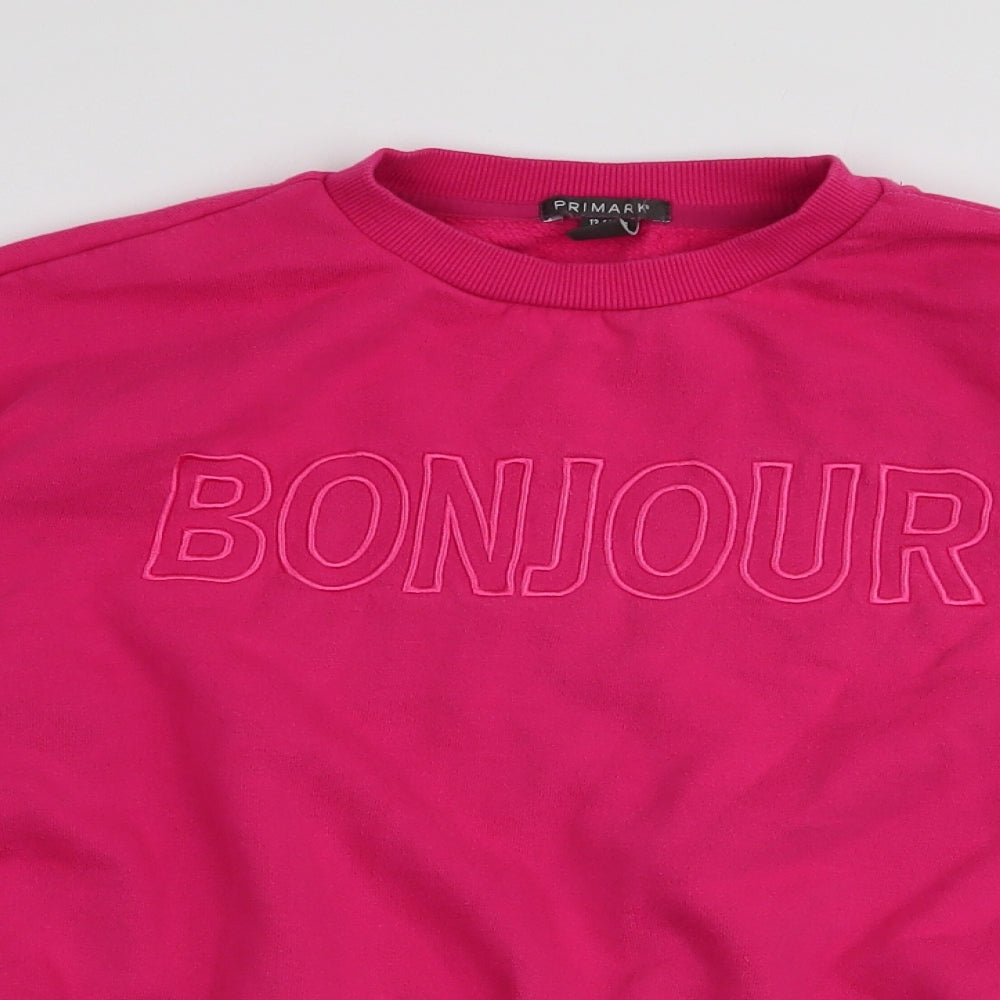 Primark Girls Pink  Cotton Pullover Sweatshirt Size 13-14 Years  Pullover - Bonjour