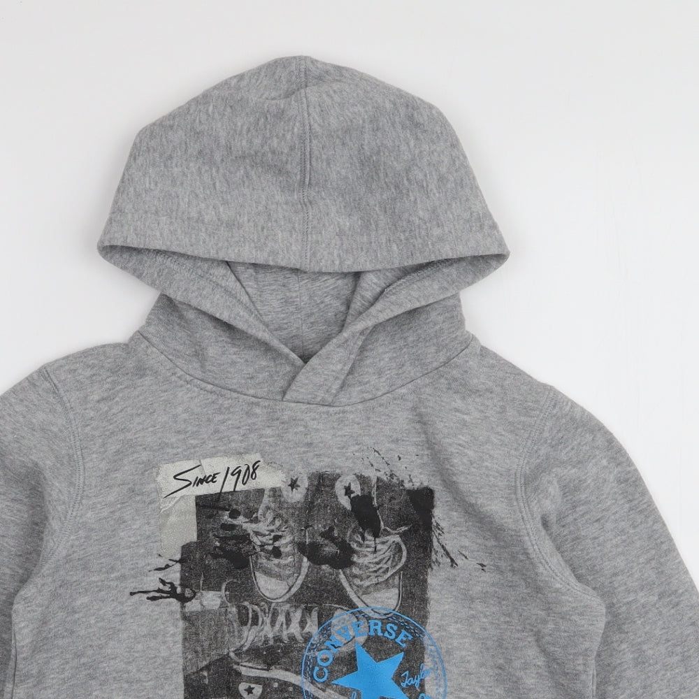Converse Boys Grey  Polyester Pullover Hoodie Size 6-7 Years  Pullover