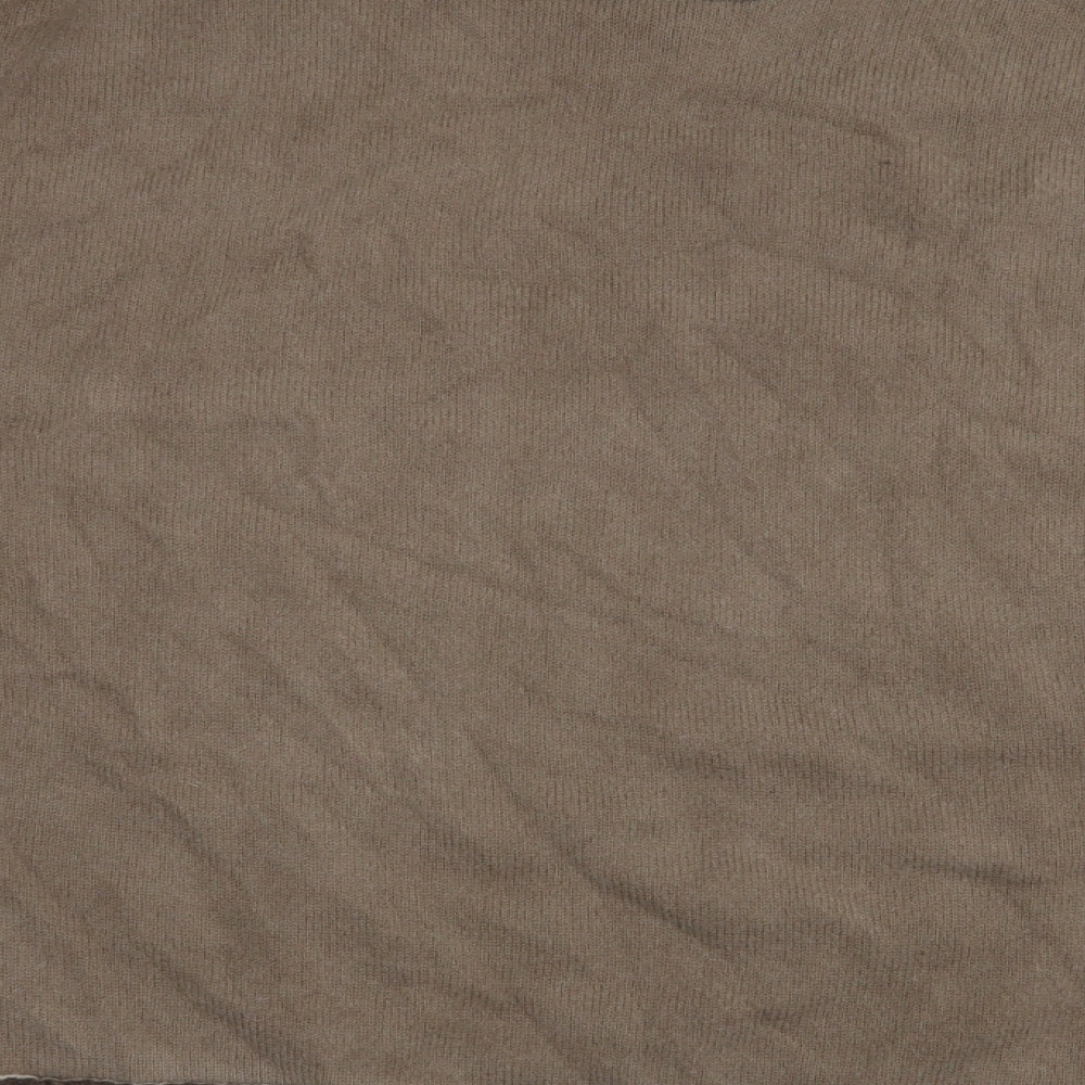 Fat Face Mens Brown V-Neck  Wool Pullover Jumper Size 2XL