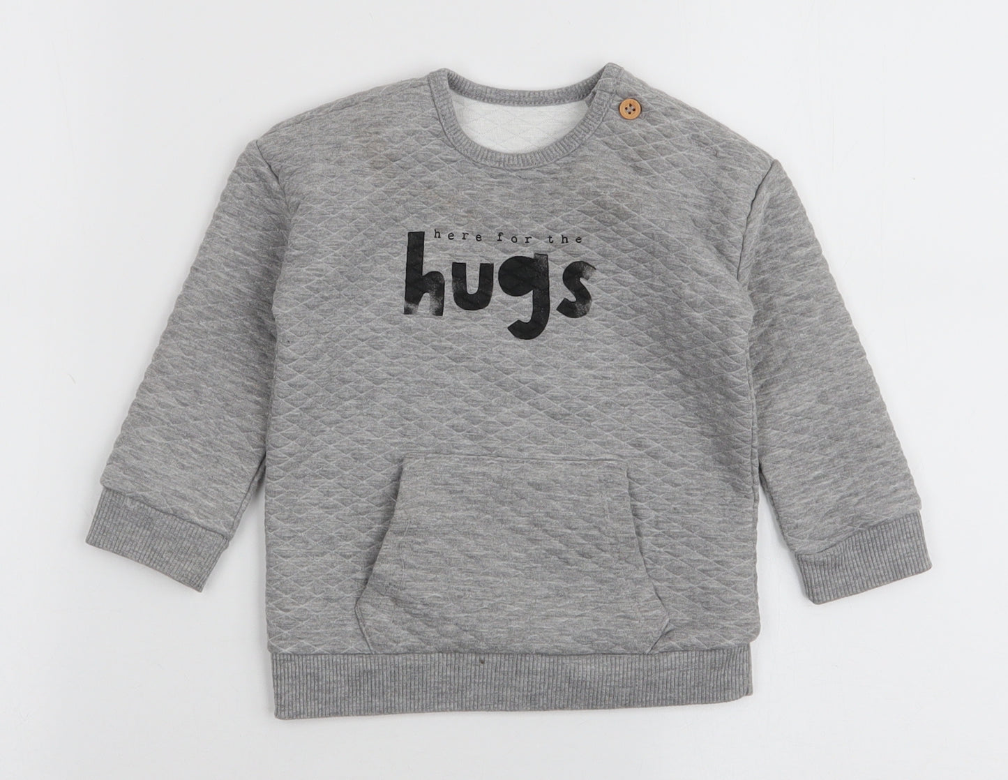 George Girls Grey  Polyester Pullover Jumper Size 9-12 Months  Button - Hugs