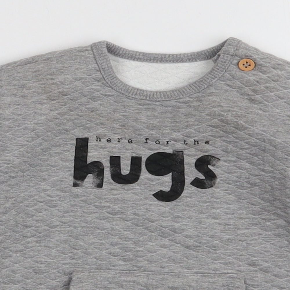 George Girls Grey  Polyester Pullover Jumper Size 9-12 Months  Button - Hugs