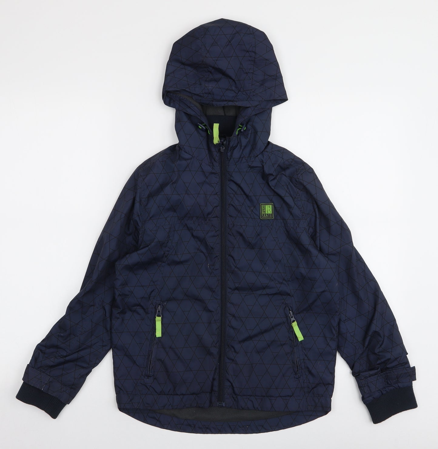 F&F Boys Blue Geometric  Jacket  Size 8-9 Years  Zip