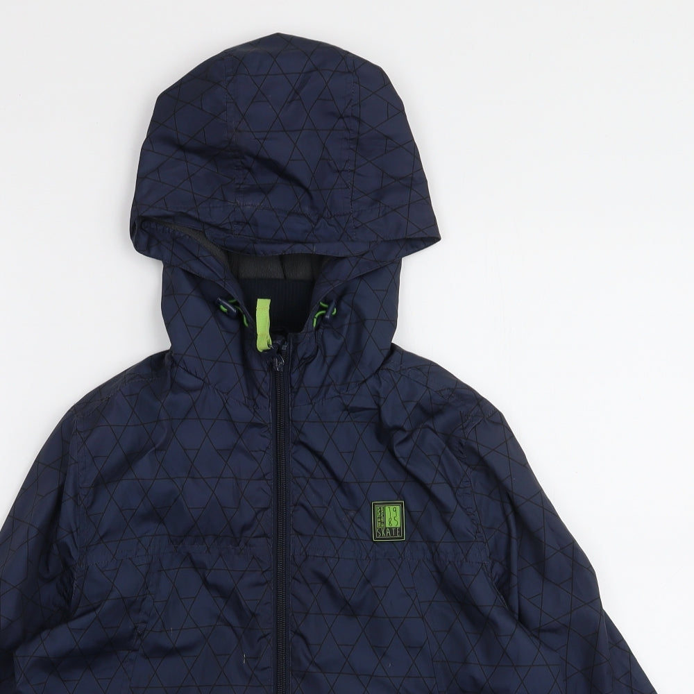 F&F Boys Blue Geometric  Jacket  Size 8-9 Years  Zip