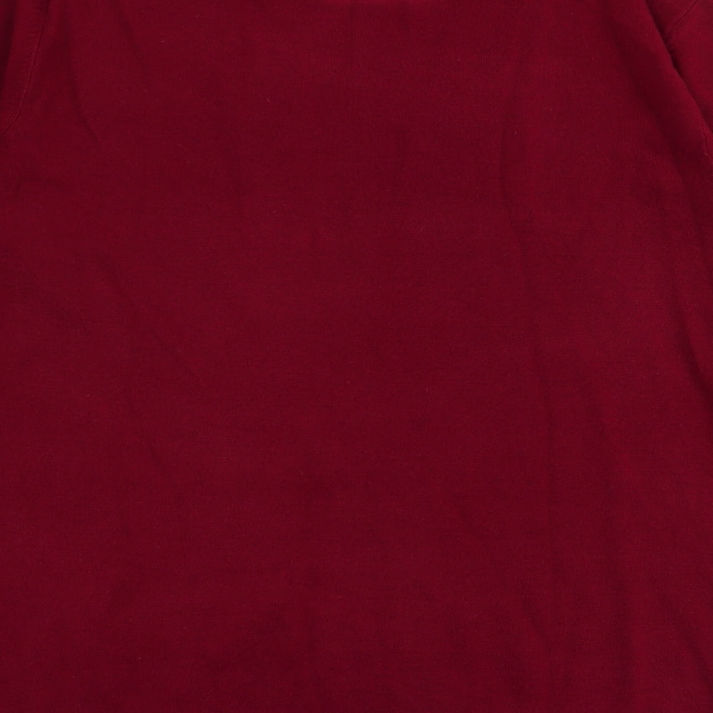 BHS Mens Red Round Neck  Acrylic Pullover Jumper Size M