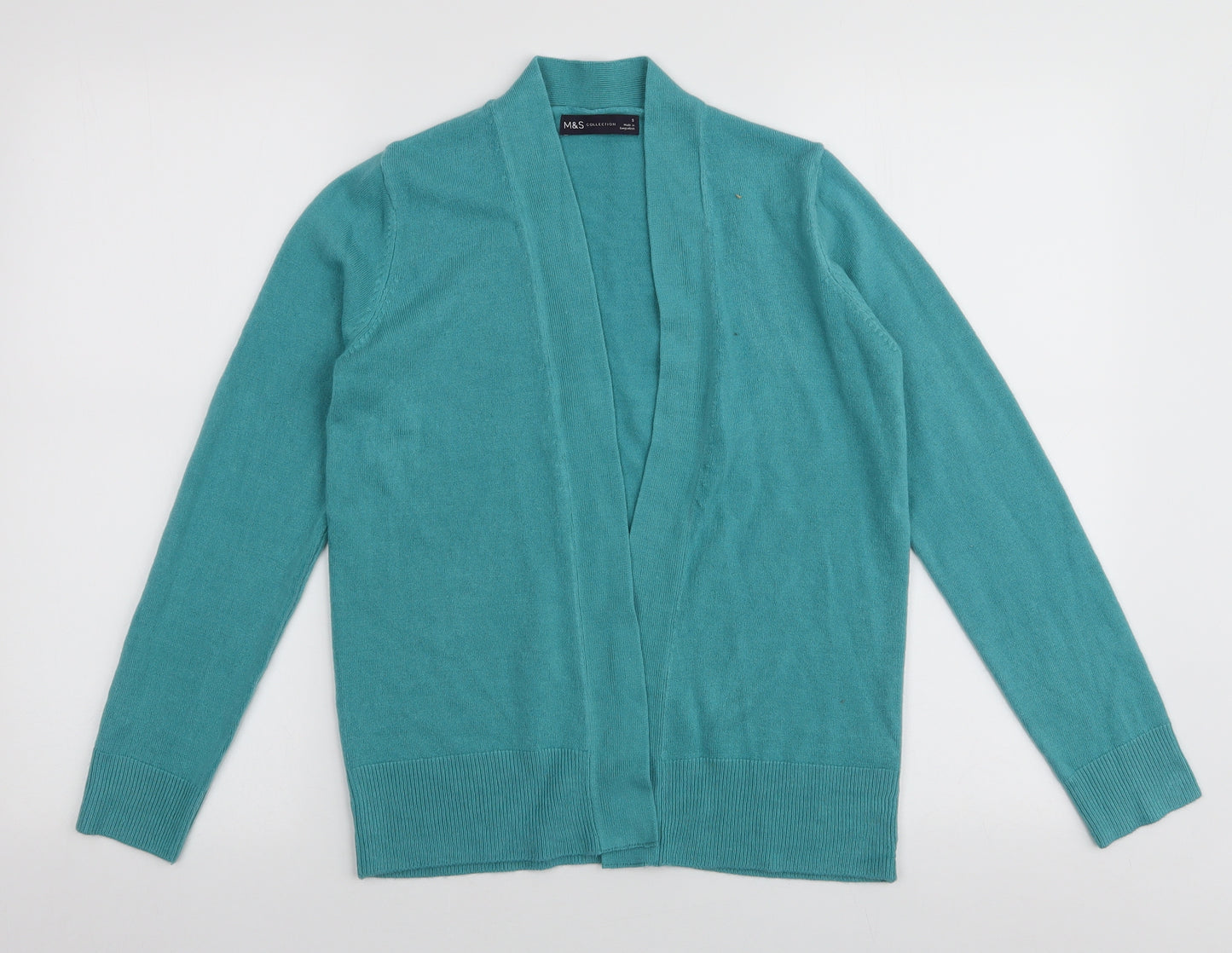 Marks and Spencer Womens Blue V-Neck  Acrylic Cardigan Jumper Size S
