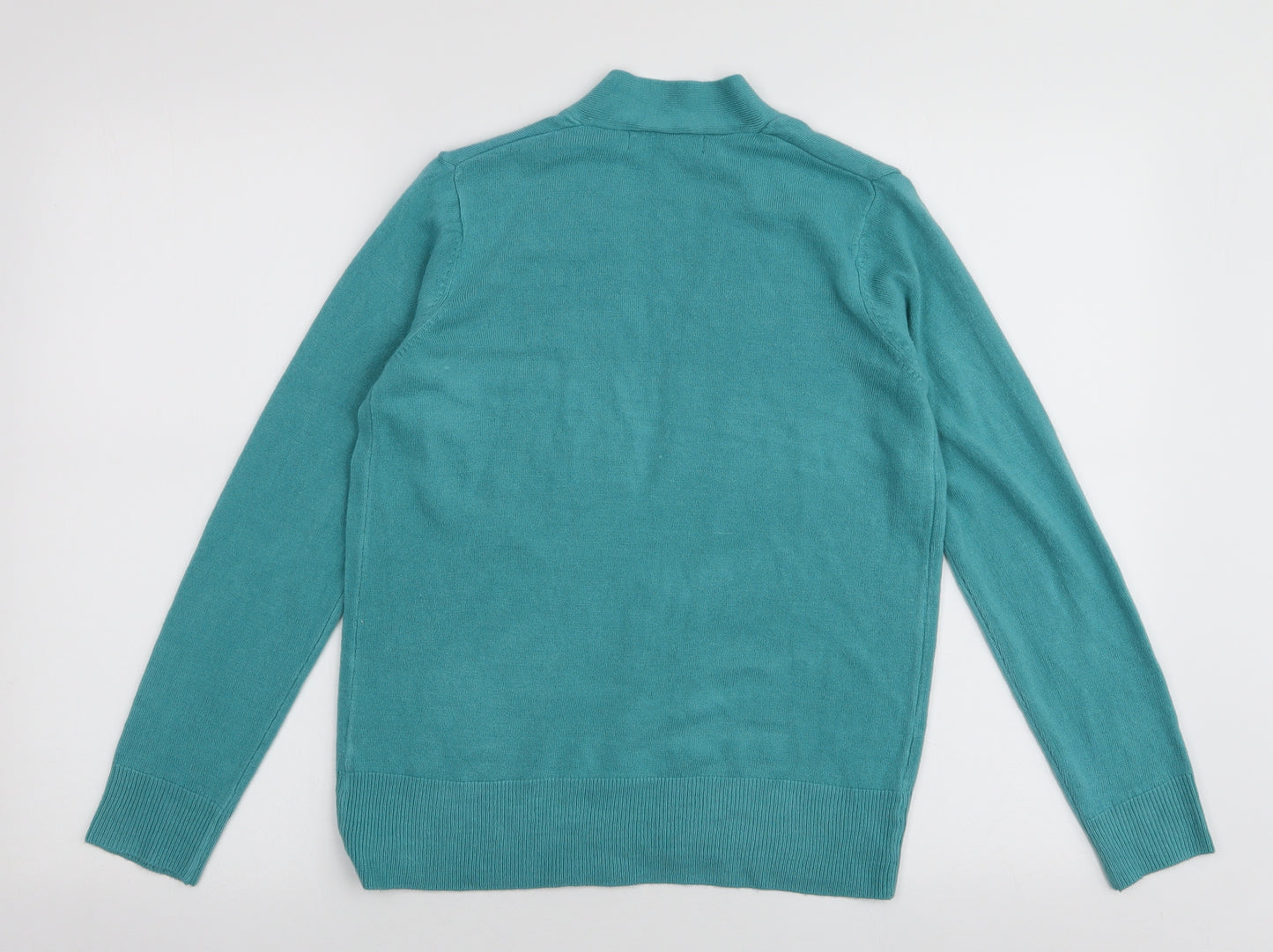 Marks and Spencer Womens Blue V-Neck  Acrylic Cardigan Jumper Size S