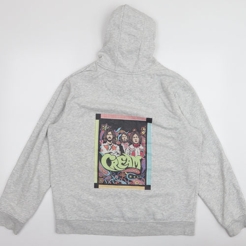 Brave Soul Mens Grey  Cotton Pullover Hoodie Size XL   - Cream