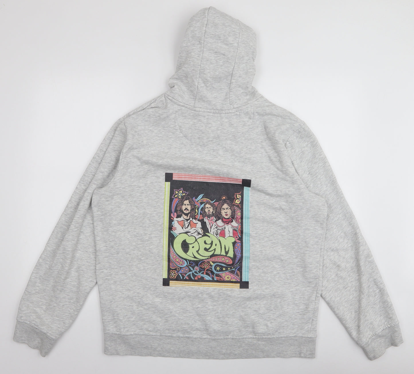 Brave Soul Mens Grey  Cotton Pullover Hoodie Size XL   - Cream