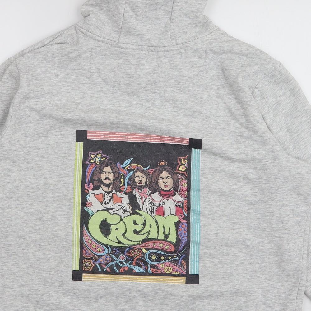 Brave Soul Mens Grey  Cotton Pullover Hoodie Size XL   - Cream