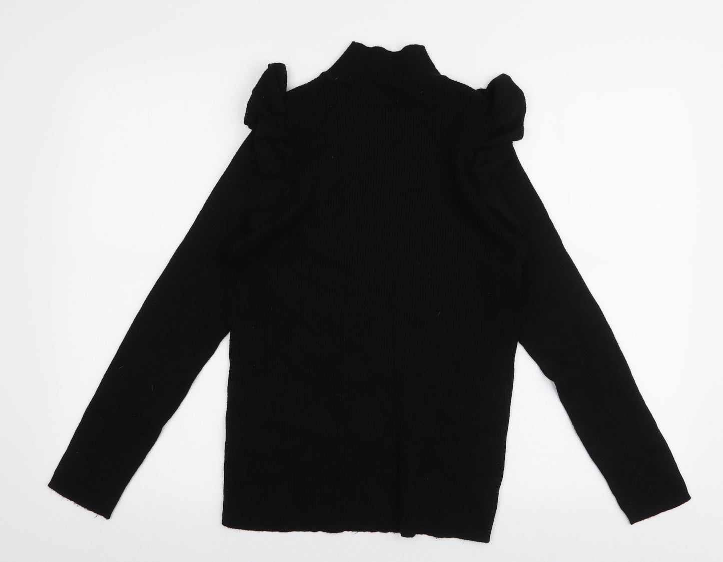F&F Womens Black High Neck  Viscose Pullover Jumper Size 16
