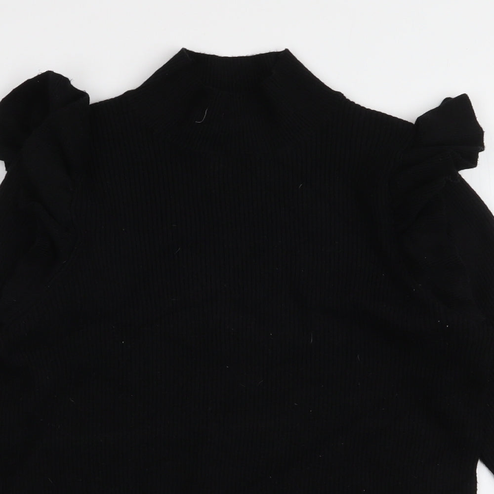 F&F Womens Black High Neck  Viscose Pullover Jumper Size 16