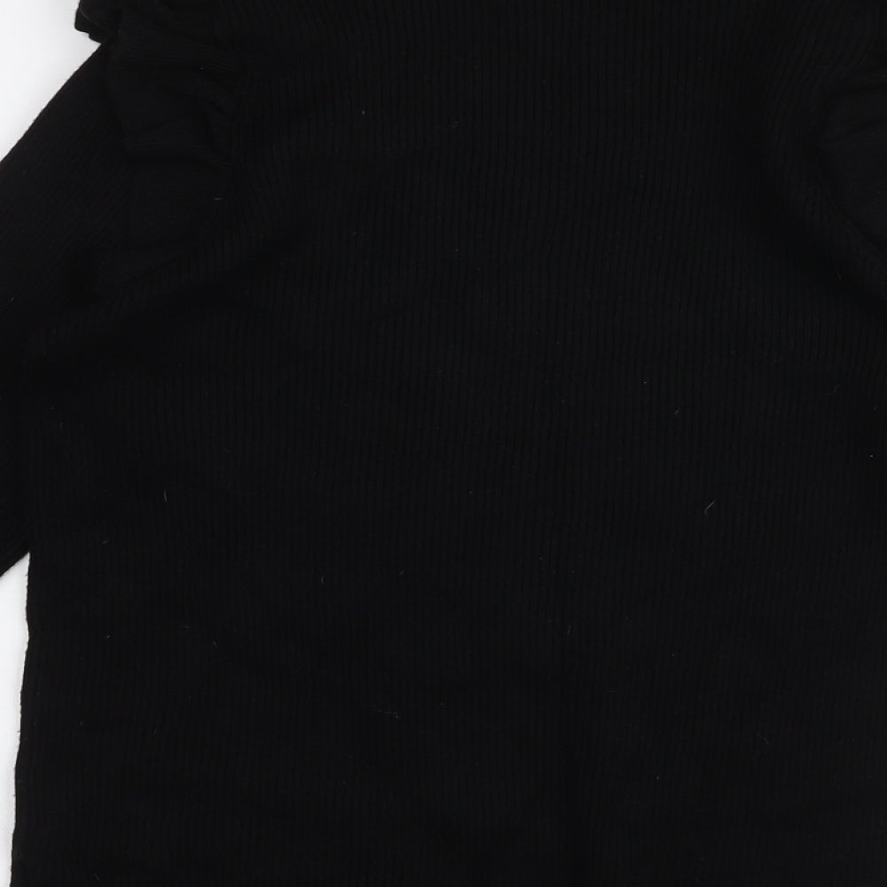 F&F Womens Black High Neck  Viscose Pullover Jumper Size 16