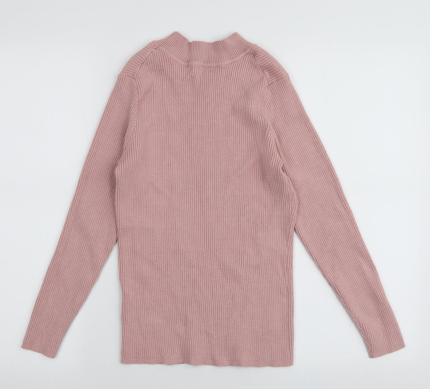 Primark Womens Pink High Neck  Viscose Pullover Jumper Size XL