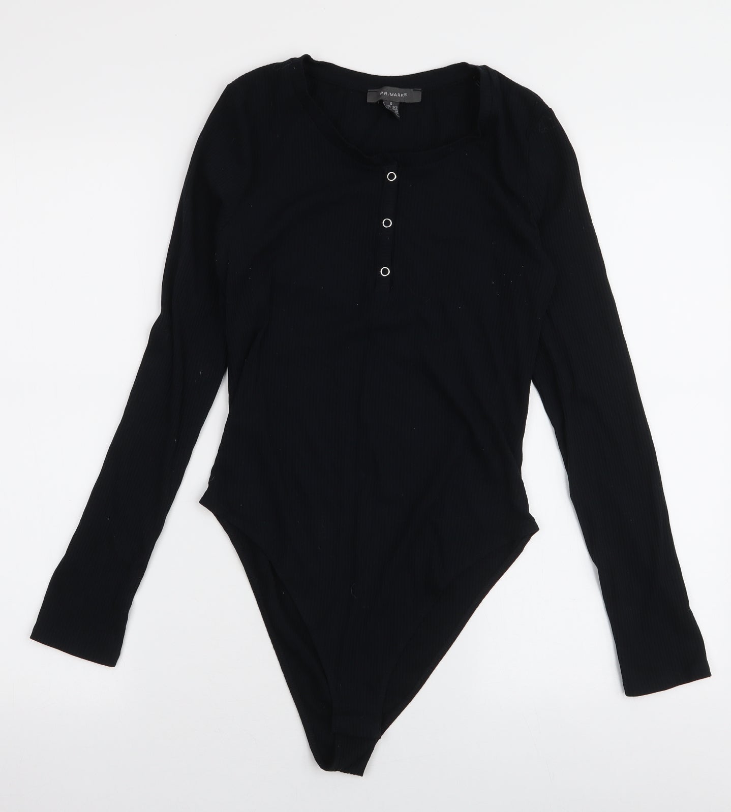 Primark Womens Black  Polyester Bodysuit One-Piece Size S  Snap