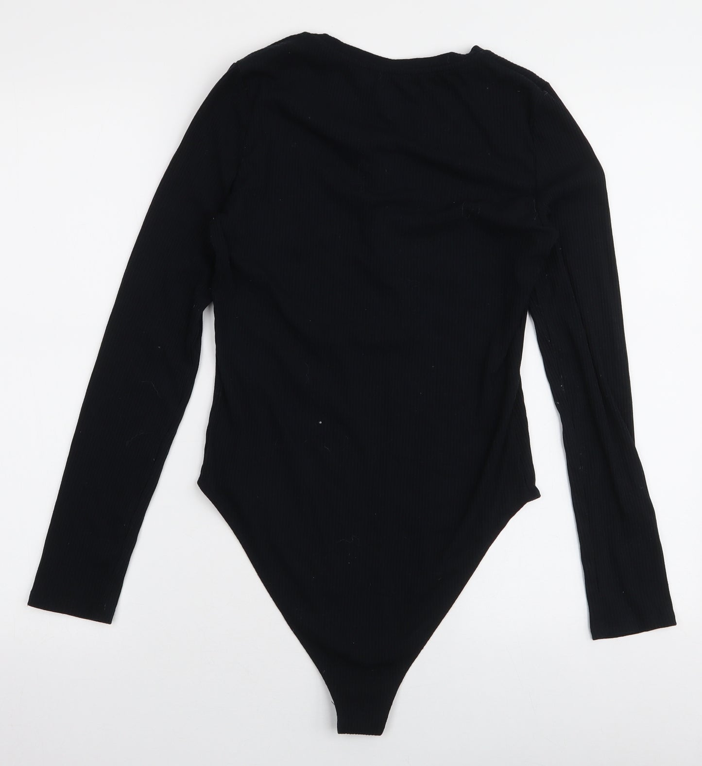 Primark Womens Black  Polyester Bodysuit One-Piece Size S  Snap