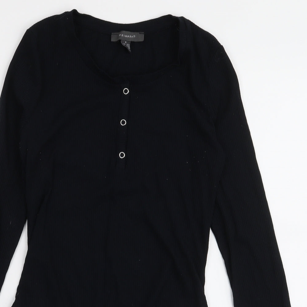 Primark Womens Black  Polyester Bodysuit One-Piece Size S  Snap