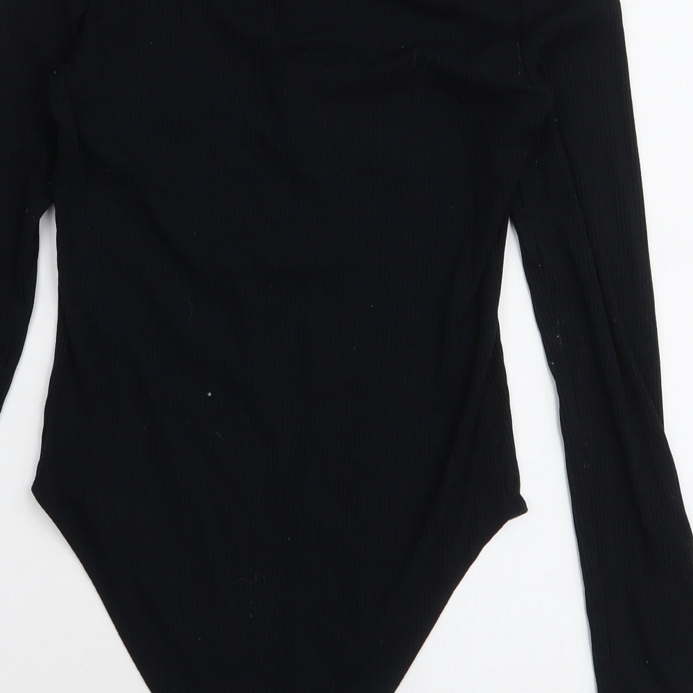 Primark Womens Black  Polyester Bodysuit One-Piece Size S  Snap