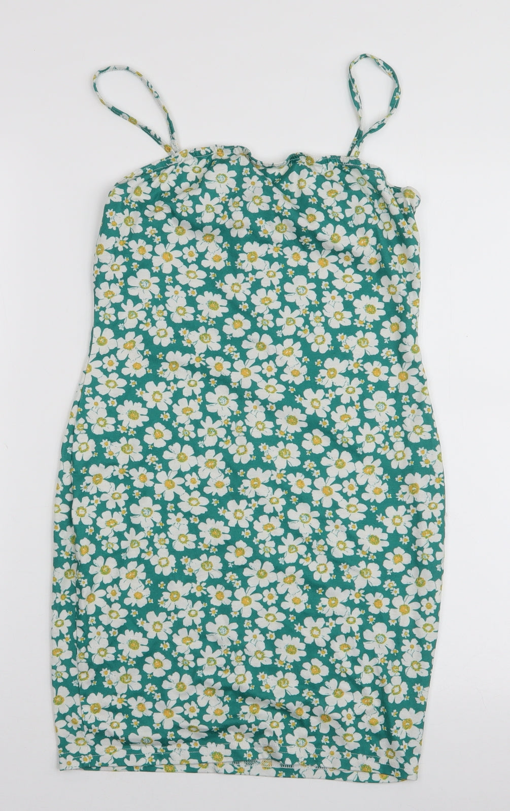 SheIn Womens Green Floral Polyester Bodycon  Size M  Square Neck Pullover