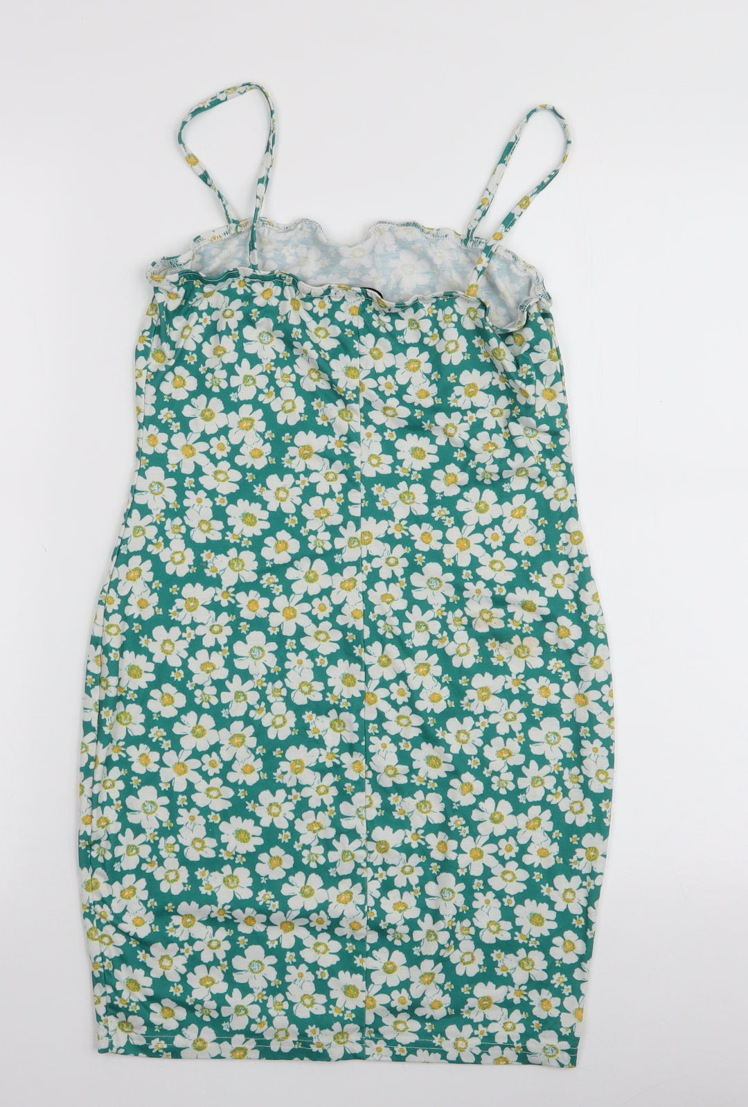 SheIn Womens Green Floral Polyester Bodycon  Size M  Square Neck Pullover