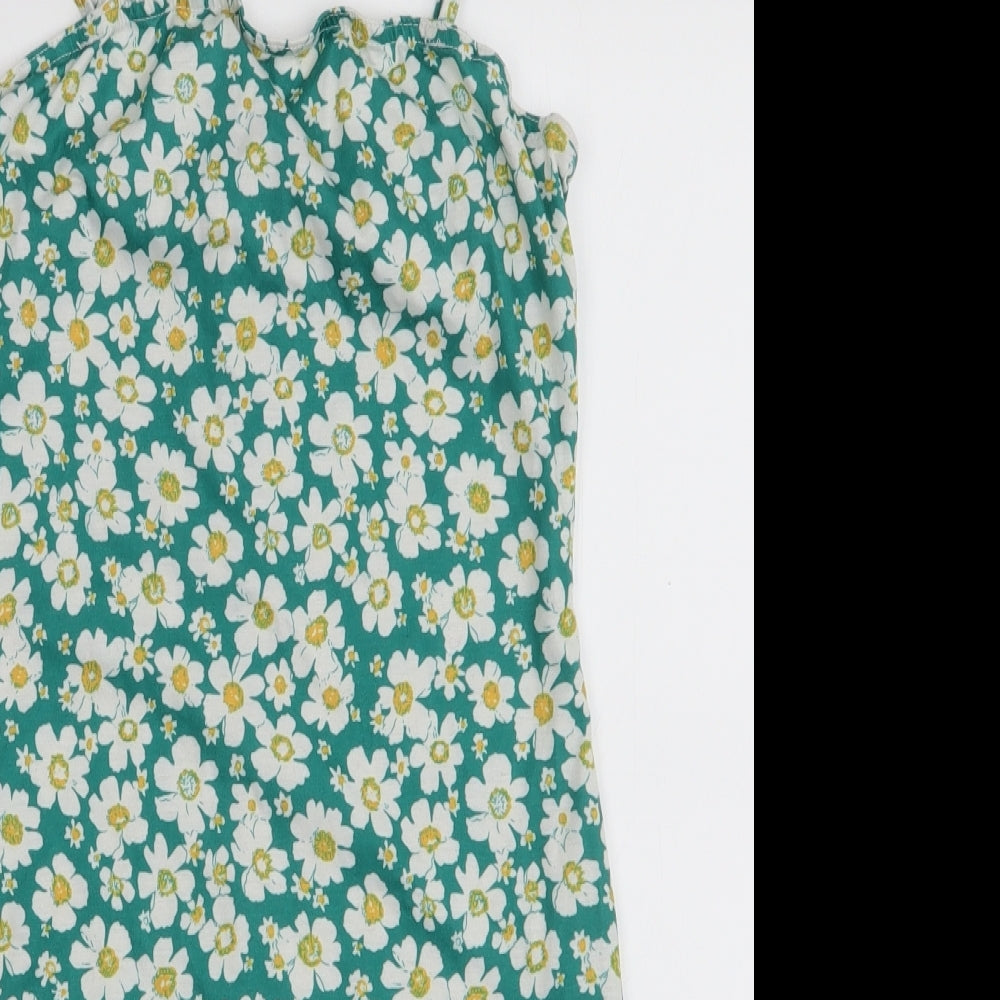 SheIn Womens Green Floral Polyester Bodycon  Size M  Square Neck Pullover