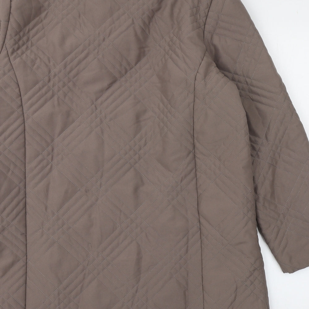 TIGI Womens Beige   Quilted Coat Size 16  Zip
