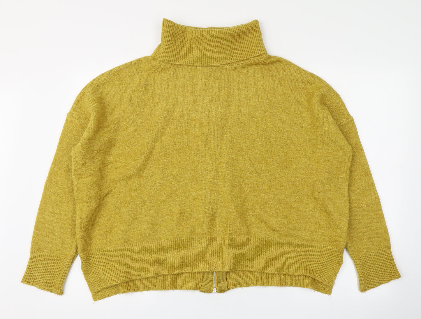 Topshop Womens Yellow Roll Neck  Acrylic Pullover Jumper Size 10