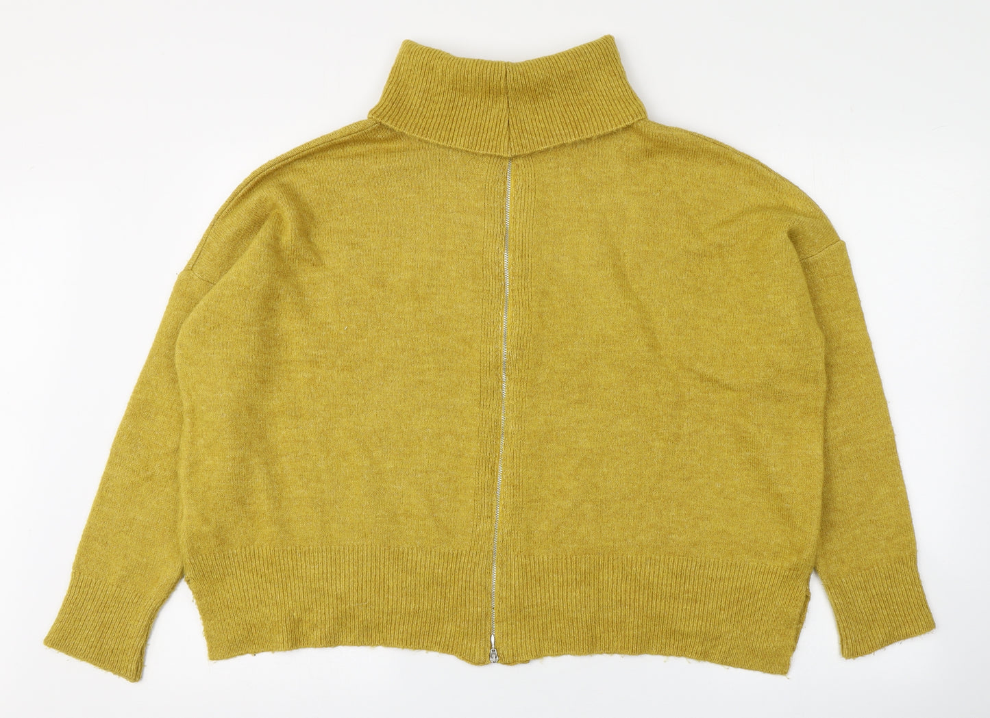 Topshop Womens Yellow Roll Neck  Acrylic Pullover Jumper Size 10