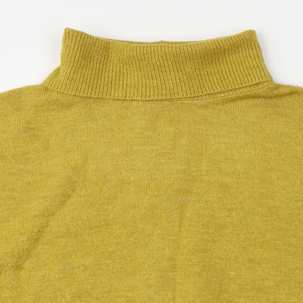Topshop Womens Yellow Roll Neck  Acrylic Pullover Jumper Size 10