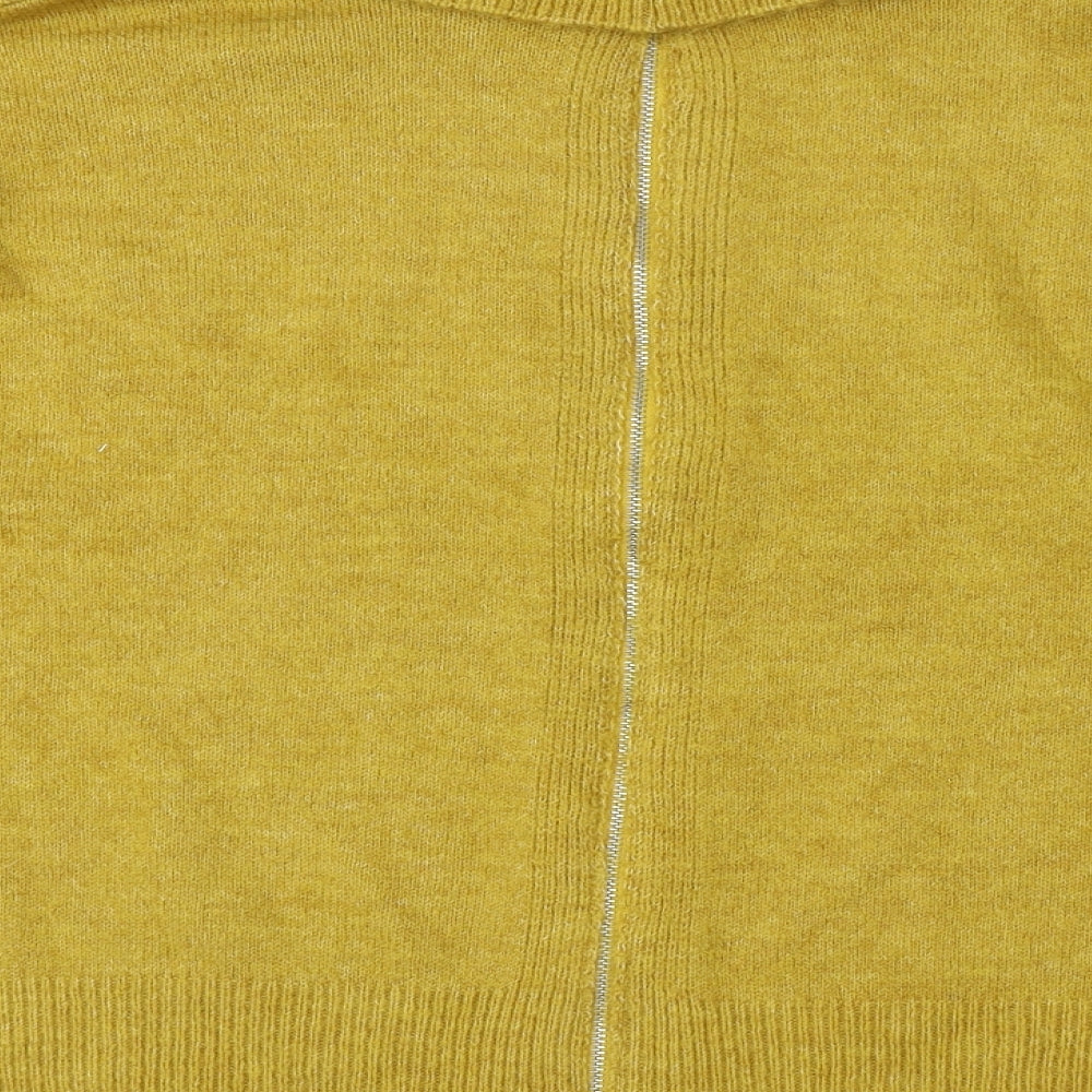 Topshop Womens Yellow Roll Neck  Acrylic Pullover Jumper Size 10