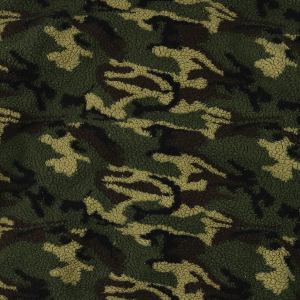 Primark Womens Green Collared Camouflage Polyester Full Zip Jumper Size 12