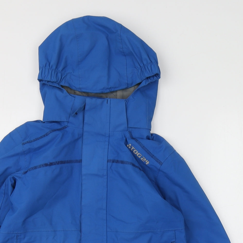TOG 24 Boys Blue   Rain Coat Coat Size 5-6 Years  Zip
