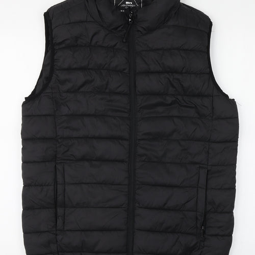 Primark Mens Black   Gilet Coat Size M  Zip