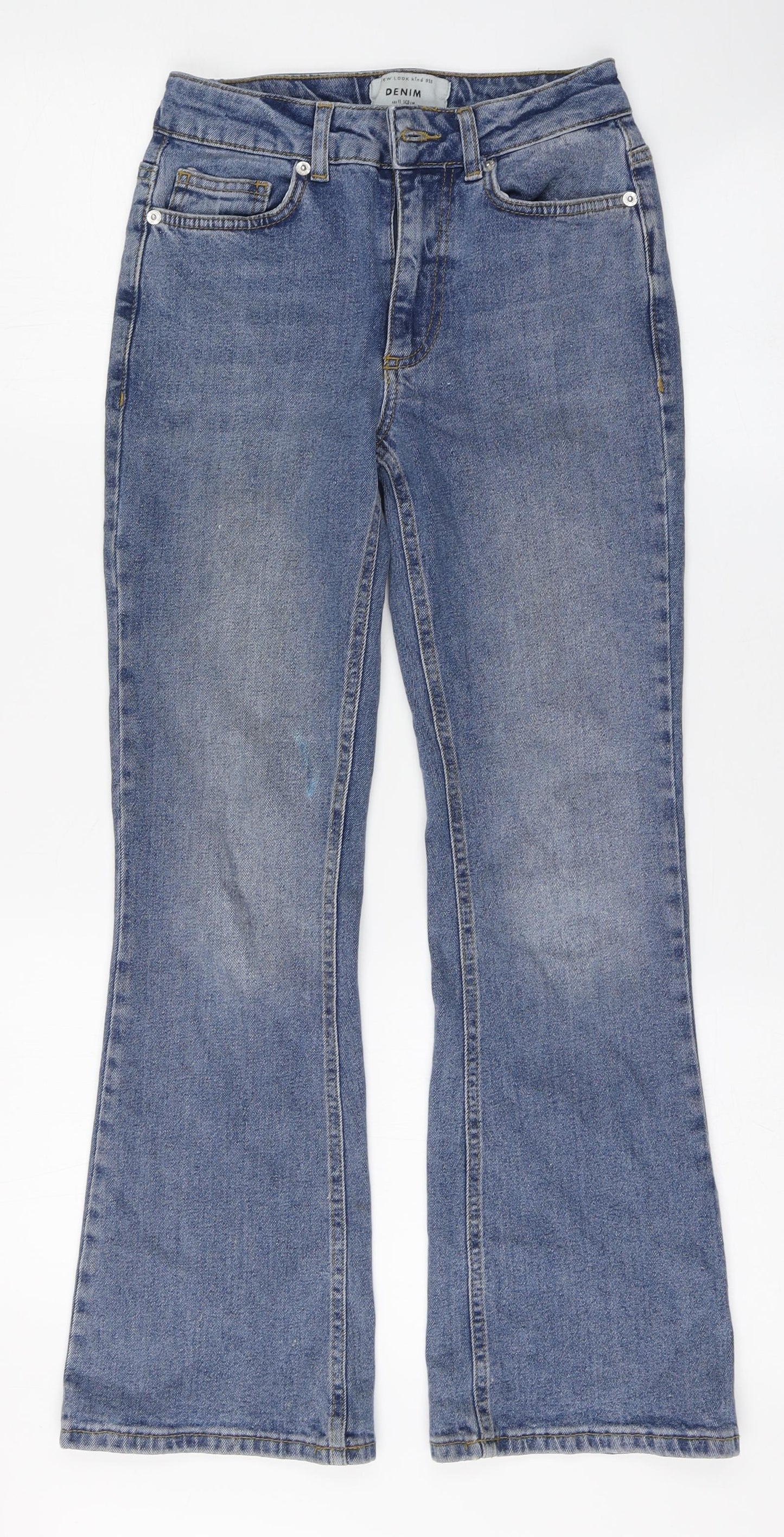 New Look Girls Blue  Cotton Bootcut Jeans Size 11 Years  Regular Button
