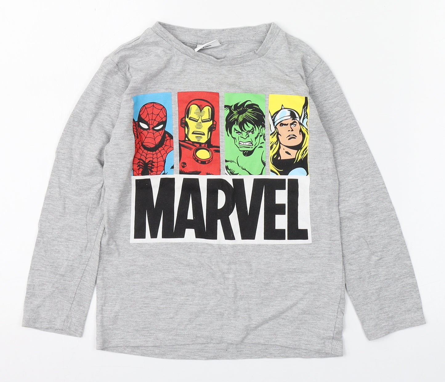 St Bernard  Boys Grey  Cotton Basic T-Shirt Size 5-6 Years Round Neck Pullover - Marvel