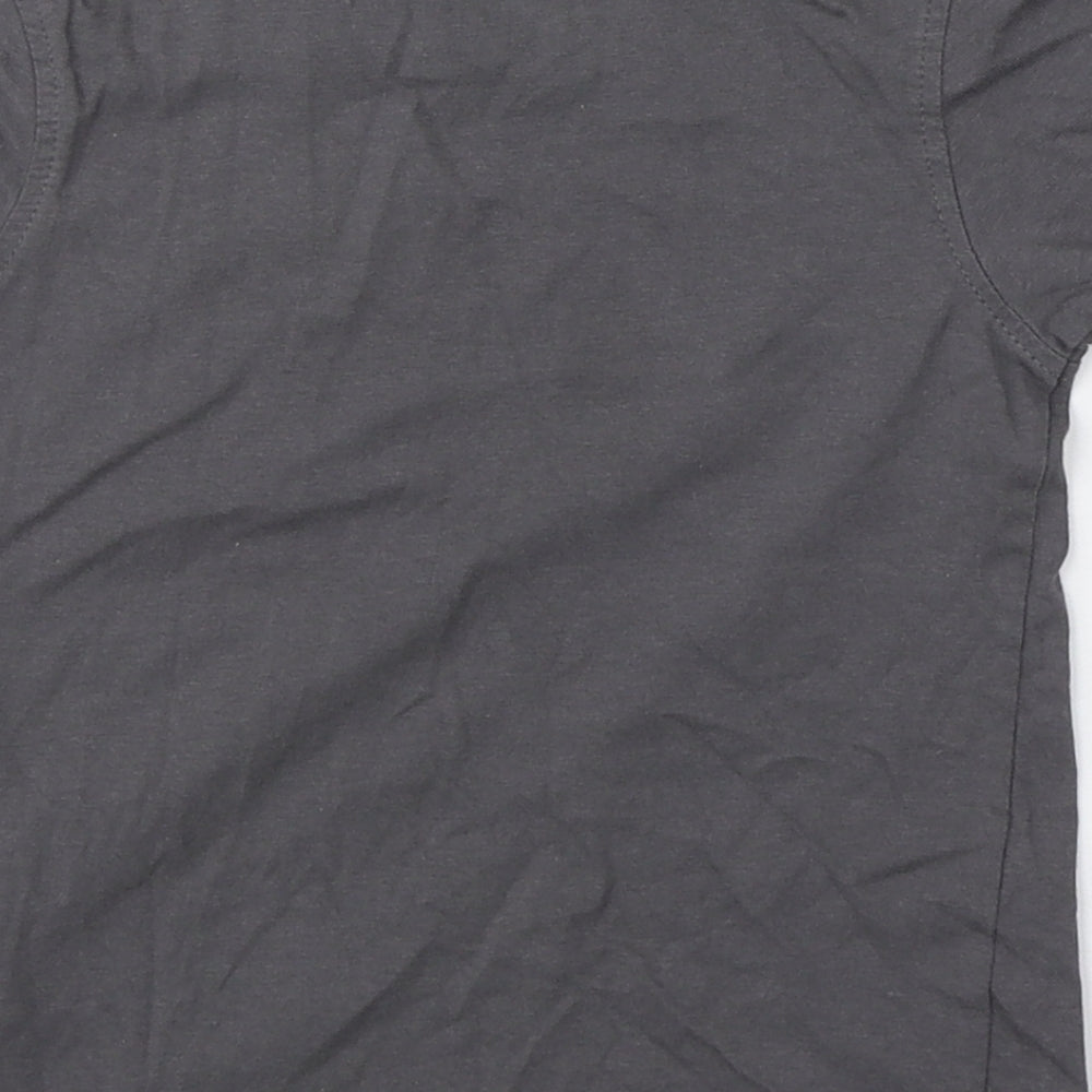 George Boys Grey  100% Cotton Basic T-Shirt Size 2-3 Years Round Neck Pullover - Dinosaur