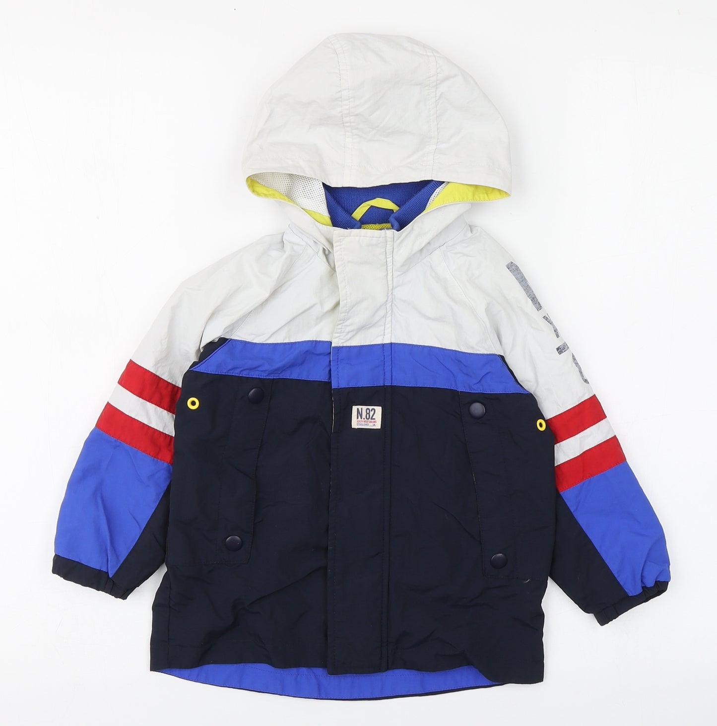 NEXT Boys Multicoloured Colourblock  Rain Coat Coat Size 2-3 Years  Zip