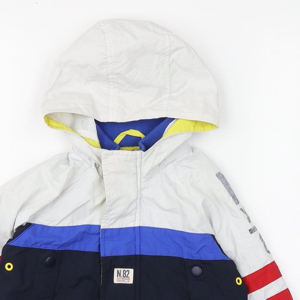NEXT Boys Multicoloured Colourblock  Rain Coat Coat Size 2-3 Years  Zip