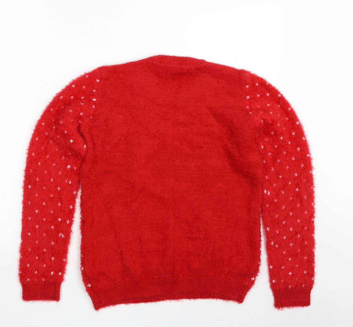 Nutmeg Girls Red Crew Neck  Polyamide Pullover Jumper Size 12-13 Years   - Penguin