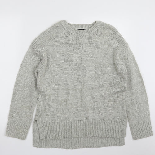 New Look Womens Grey Crew Neck  Acrylic Pullover Jumper Size S
