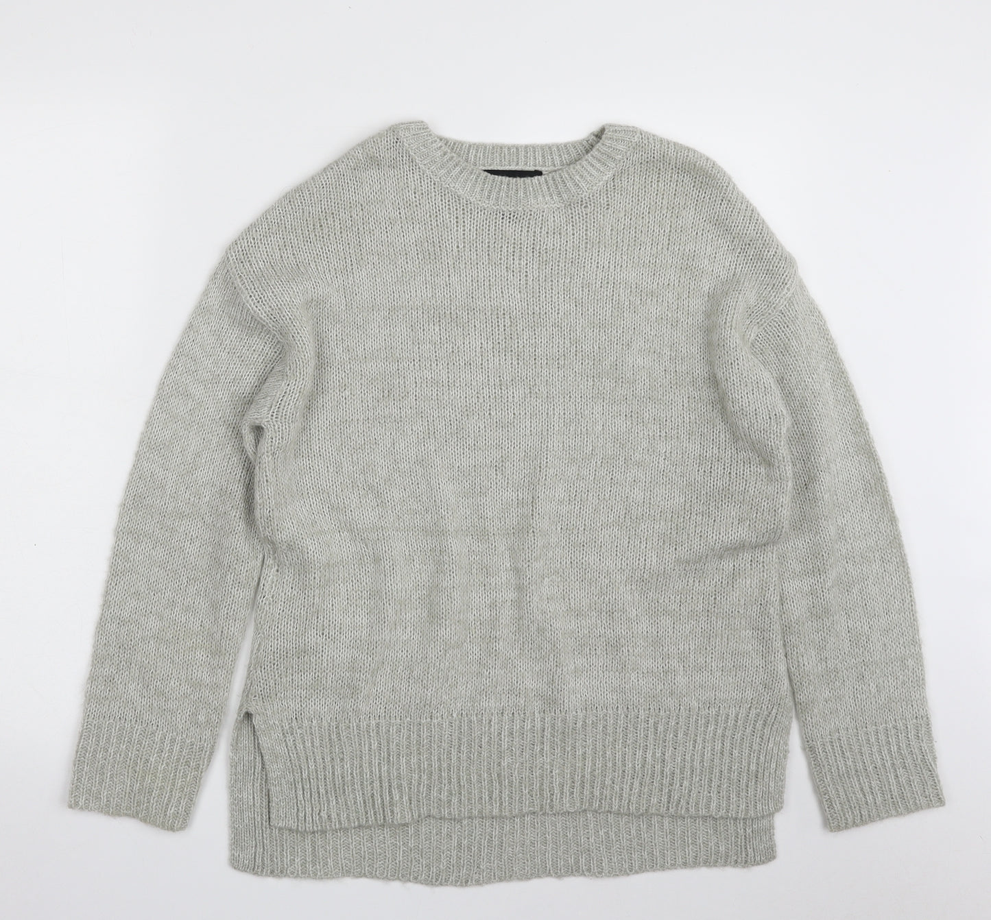 New Look Womens Grey Crew Neck  Acrylic Pullover Jumper Size S