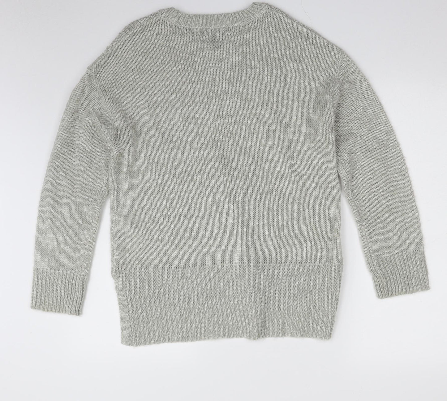 New Look Womens Grey Crew Neck  Acrylic Pullover Jumper Size S