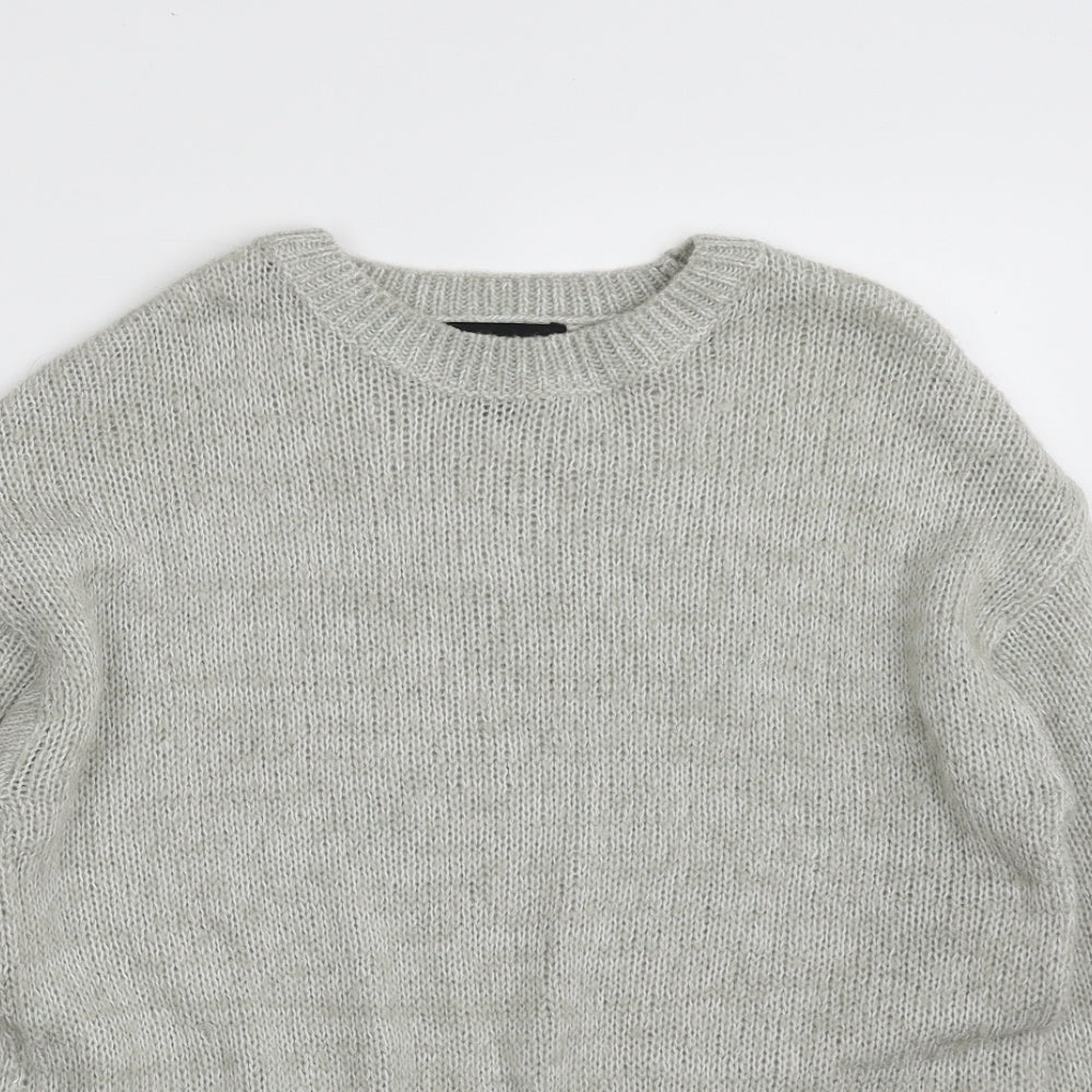 New Look Womens Grey Crew Neck  Acrylic Pullover Jumper Size S