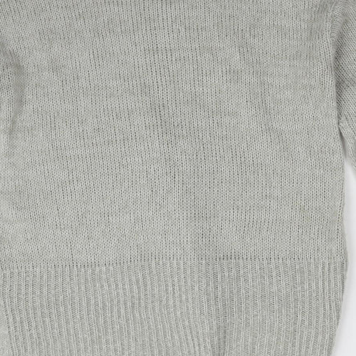 New Look Womens Grey Crew Neck  Acrylic Pullover Jumper Size S