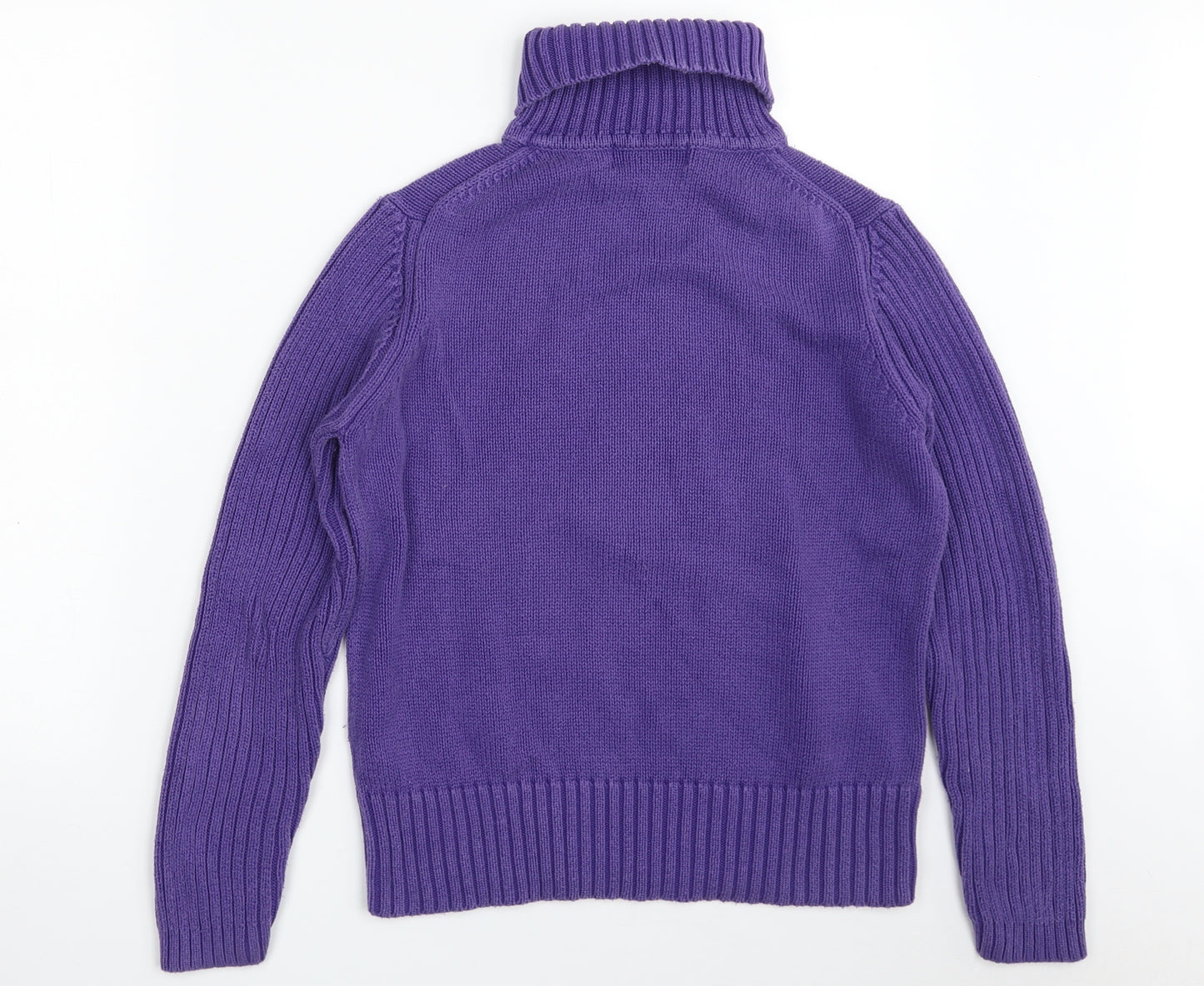 Maine Womens Purple Roll Neck  100% Cotton Pullover Jumper Size S