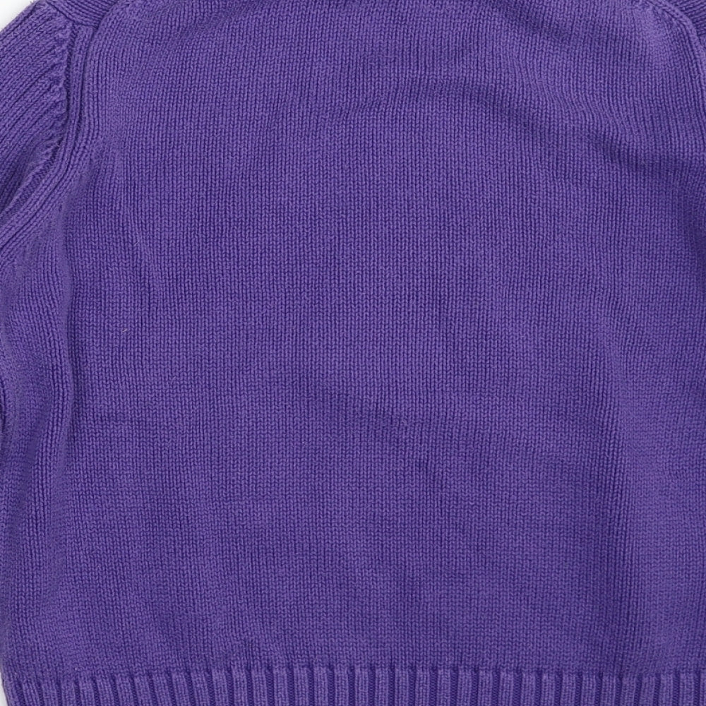 Maine Womens Purple Roll Neck  100% Cotton Pullover Jumper Size S