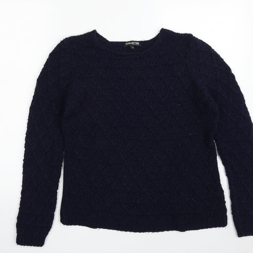 Debenhams Womens Blue Scoop Neck  Acrylic Pullover Jumper Size 12