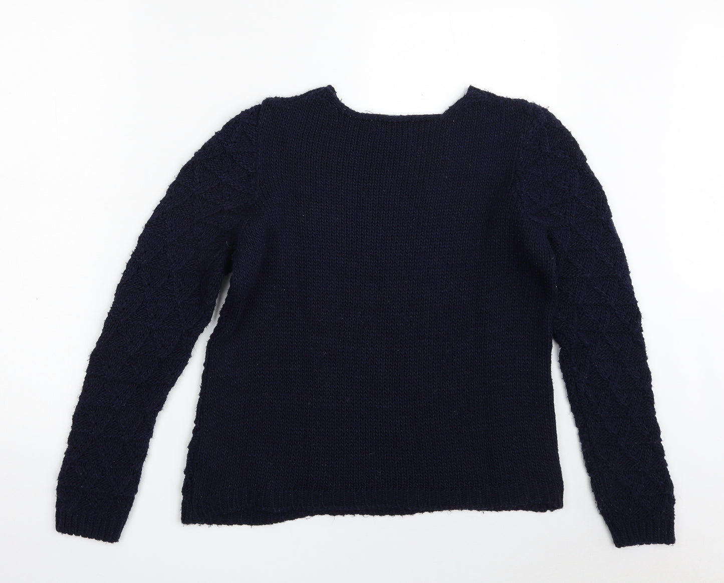 Debenhams Womens Blue Scoop Neck  Acrylic Pullover Jumper Size 12