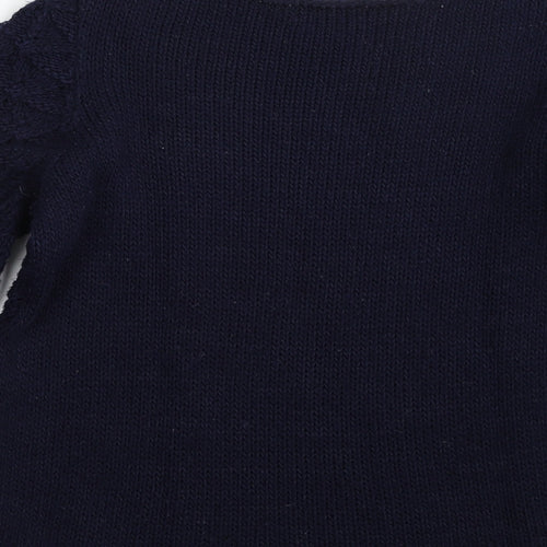 Debenhams Womens Blue Scoop Neck  Acrylic Pullover Jumper Size 12